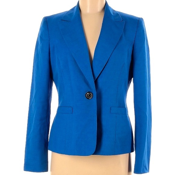 LE SUIT SEPARATES 🔹 Royal Blue One Button Women’s Blazer Jacket - Size 16 - Picture 1 of 13